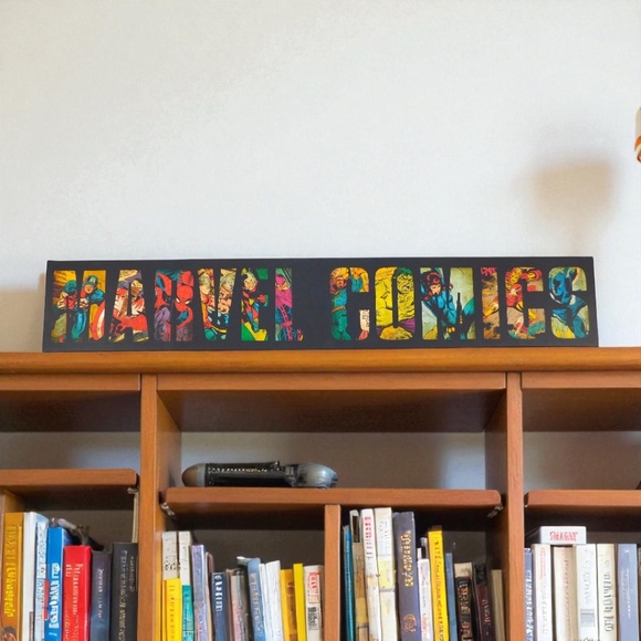 Marvel Comics Wall Art – Retro Superhero Pop Creations Sign (40” x 8”) - Picture 2 of 7